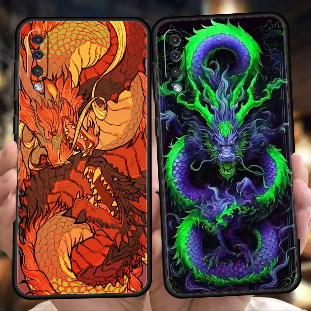 Dazzling Dragon Phone Case for Samsung Galaxy A24 A13 A53 A73 A33 A22 A12 A02 A03 A05 A70 A50 A10 A20 5G Silicone Cover Shell