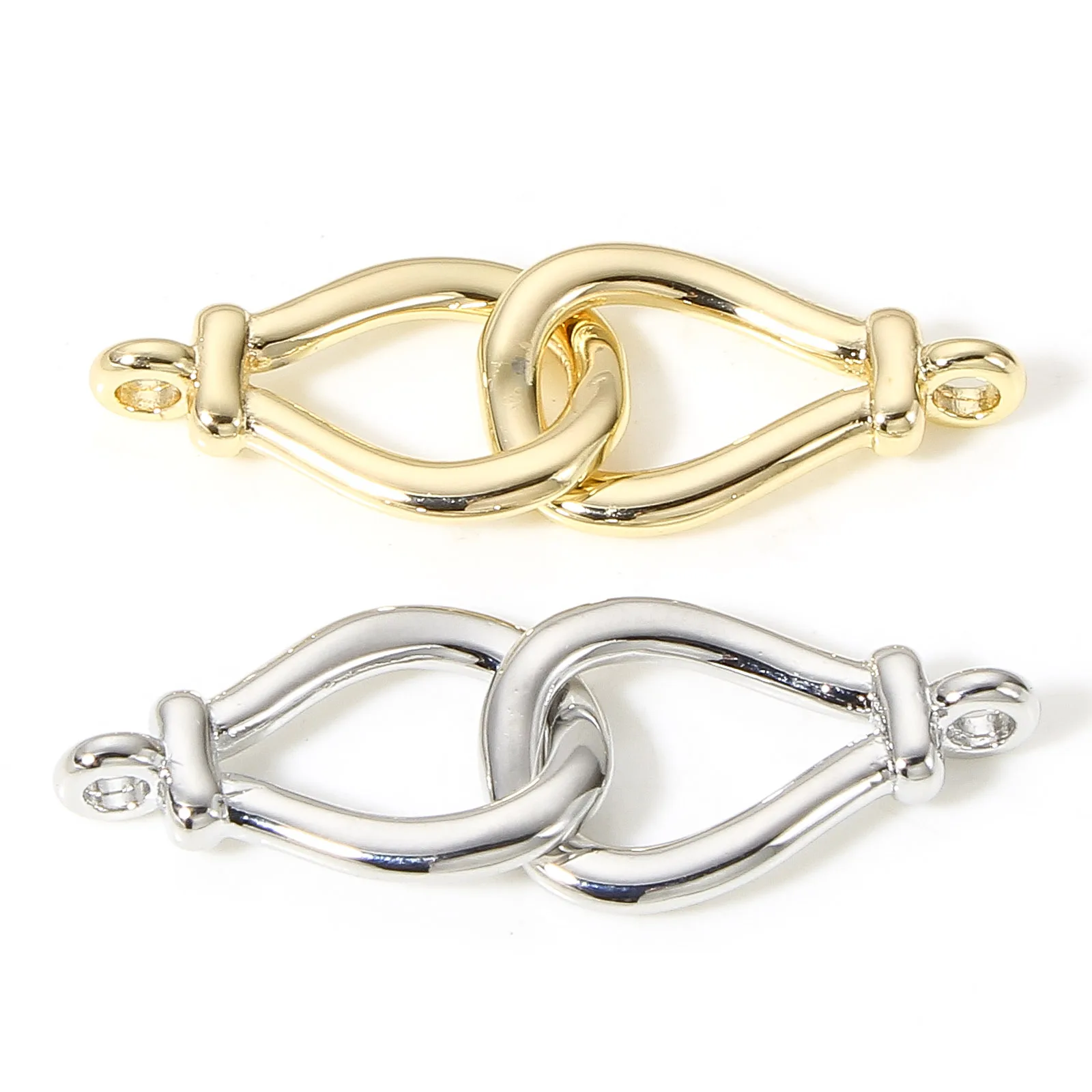 Copper Connectors Charms For Jewelry Making Link Infinity Symbol Connector Diy Handmade Bracelet Necklace Pendant 3.5x1.3cm 1PC