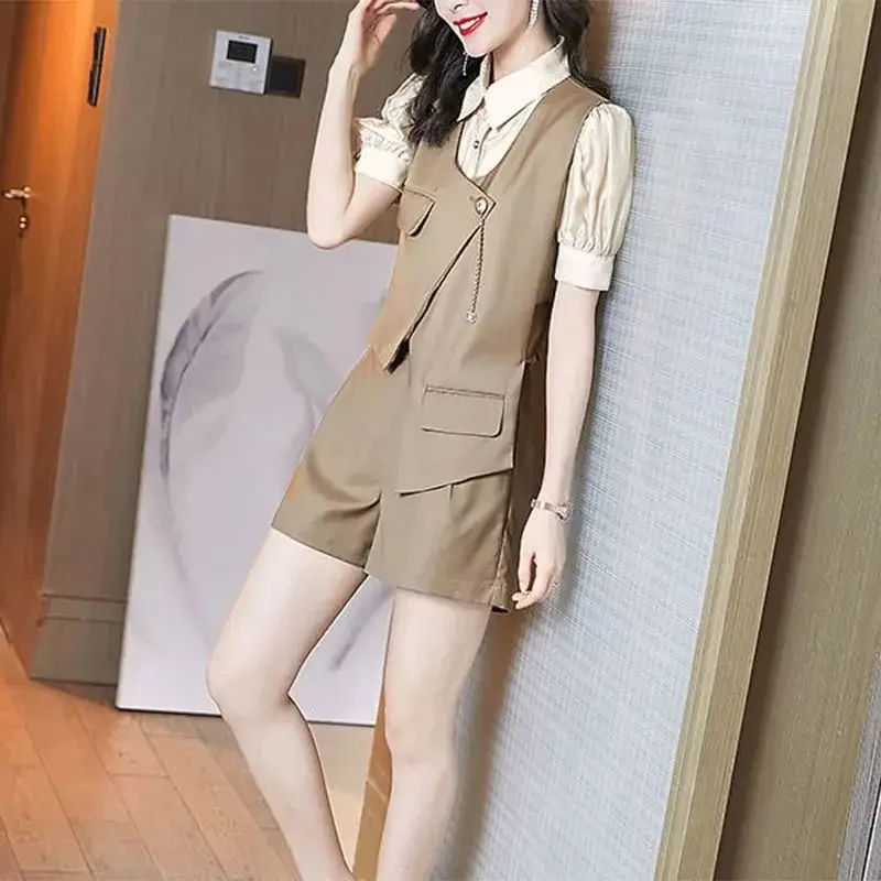 Korean Style Clothing Trend 2024 Fashion Female Shorts Outfit New Products With Jacket Matching Full Women\'s Short Sets 2 Pieces