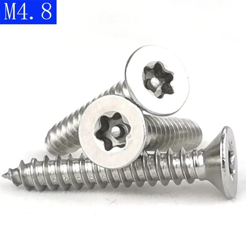 

M4.8 304 Stainless Steel Countersunk Self Tapping Security Wood Screws Bolts A2 - 70
