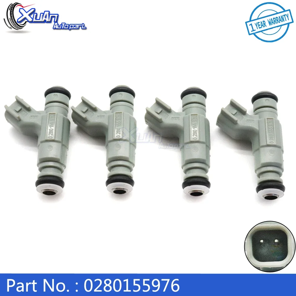 

XUAN 4pcs Fuel Injectors Nozzle 0280155976 for Chrysler Sebring PT Cruiser Voyager Dodge Stratus Caravan Neon 2.4L 2001-2004