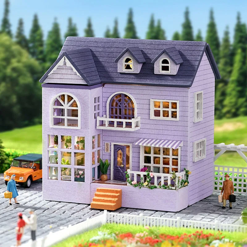 DIY Wooden Dollhouse Miniature With Furniture Kit Happy Farm Doll Houses Assemble Toys for Children Girl Christmas Gift Casa