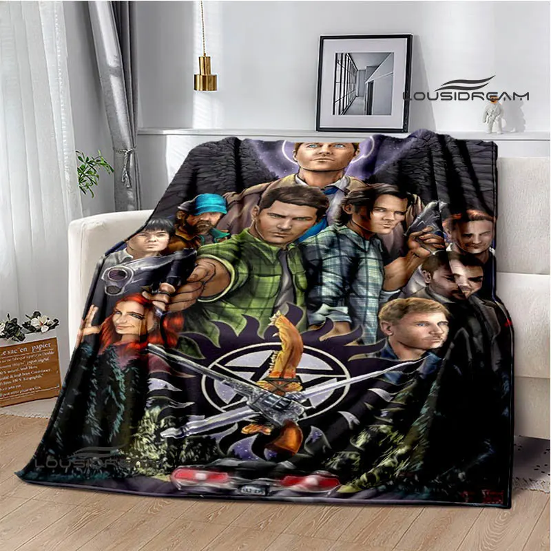 Supernatural Join the Hunt Cartoon Blankets Kids Warm Pretty Blankets Flannel Soft Cozy Blankets Sofa Beds For Birthday Gifts