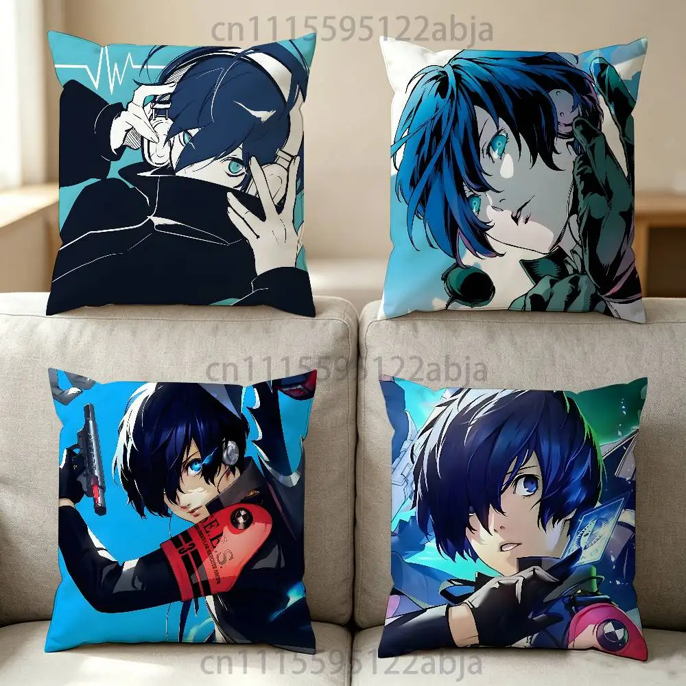 M-Makoto Y-Yuki Persona 3 Throw Pillow Case 50x50cm DIY Square Pillowcase Square Office Cushion Cover