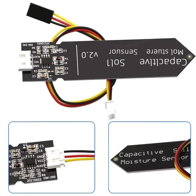 ABZW Moisture Detection Sensor Module 10PCS Capacitive Soil Corrosion Resistant 3.3-5.5V For Arduino Garden Watering