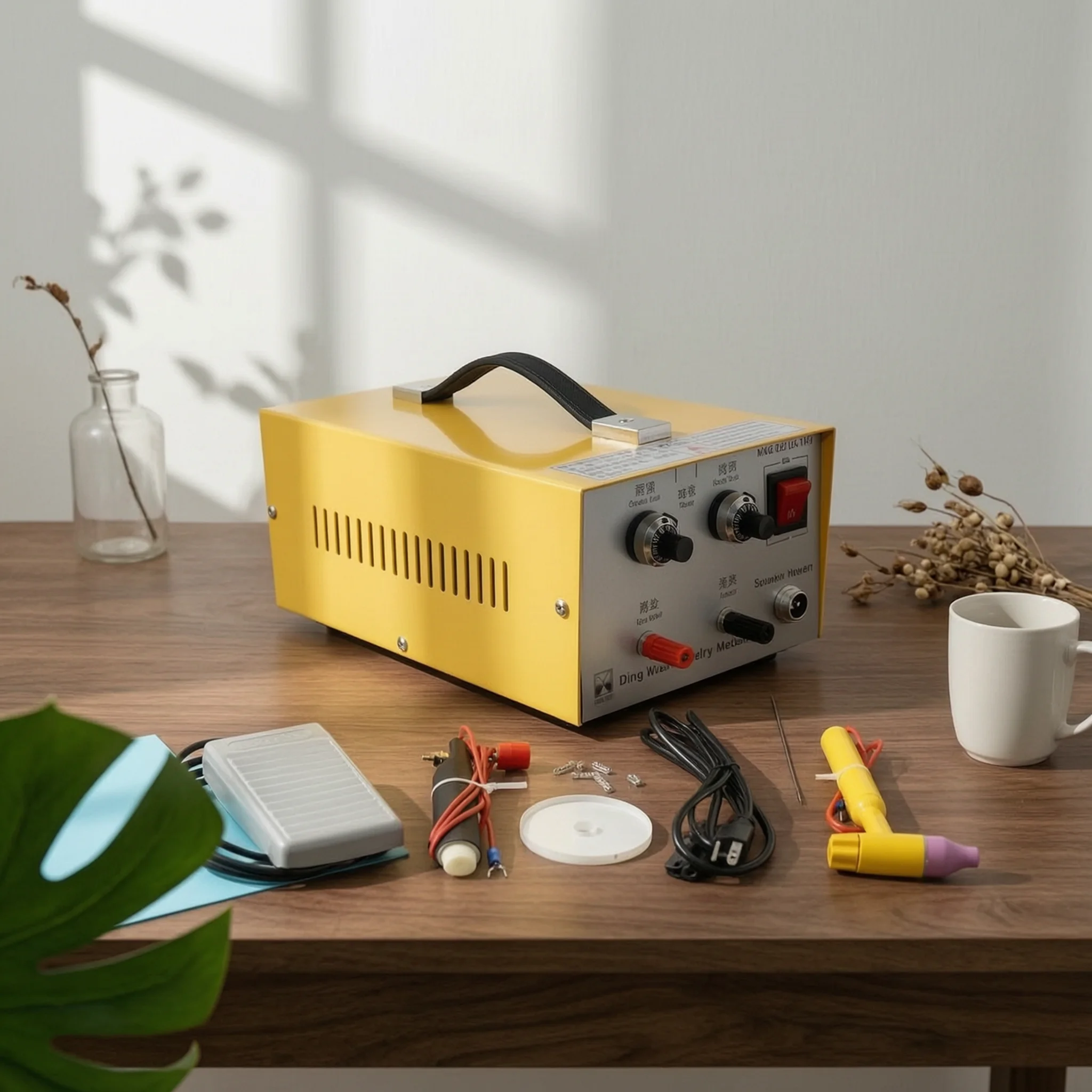 Joining Kit with Tungsten Electrode Needle Compact Joining Machine with Foot Switch Jewelry Point Welder Corded for Jewelers