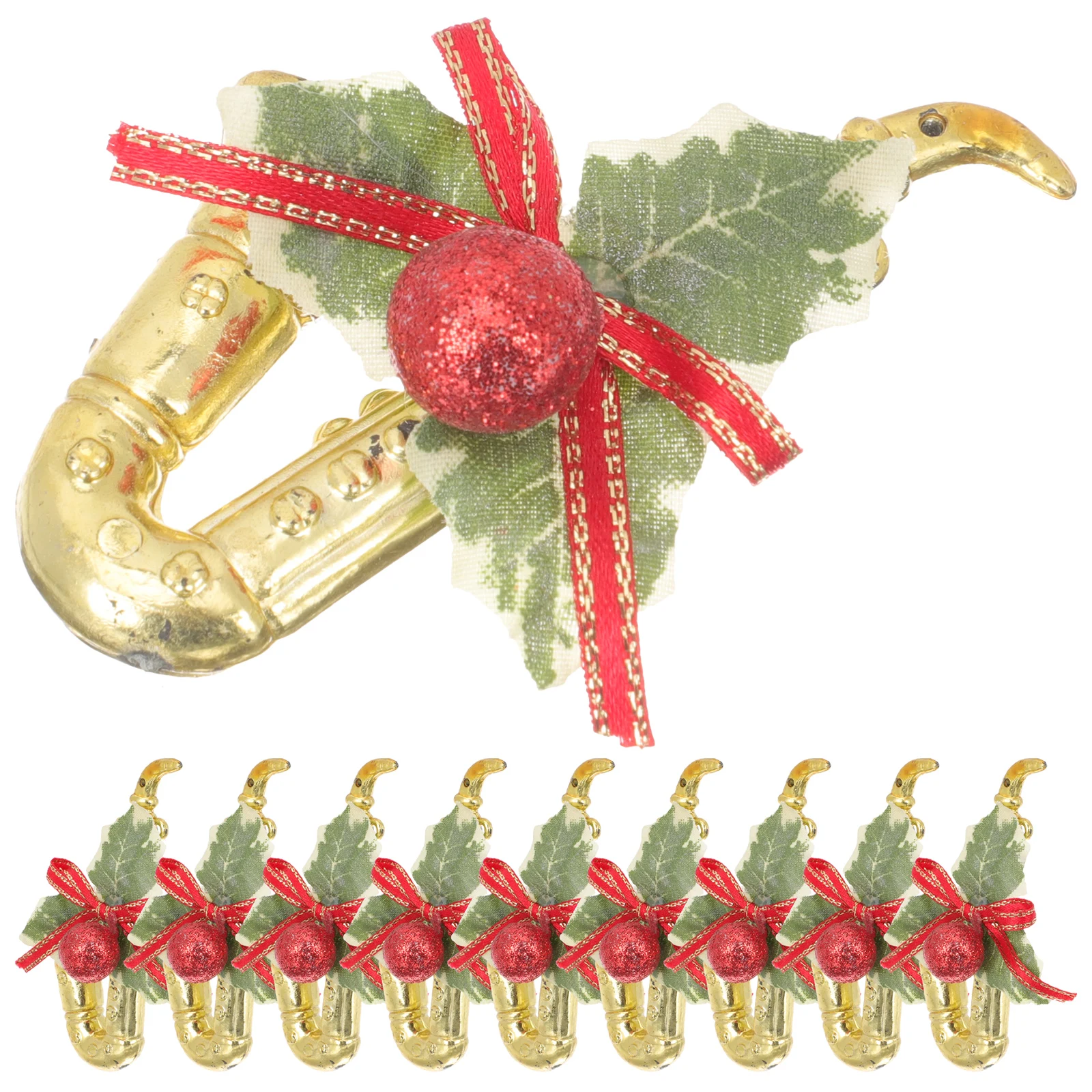 

10Pcs Saxophone Hanging Decor Christmas Tree Ornaments Xmas Party Supplies Festive Holiday Pendants Home Decoration