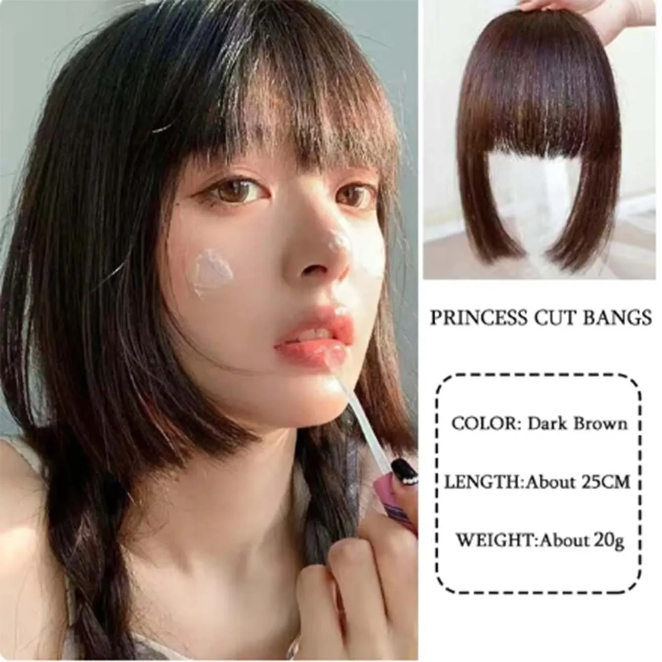 Synthesis 3D Princess Bangs Hime Cut Bangs Hairstyles Clip In Bangs Hair Bangs dla kobiet Hair Bangs Clip on Hair