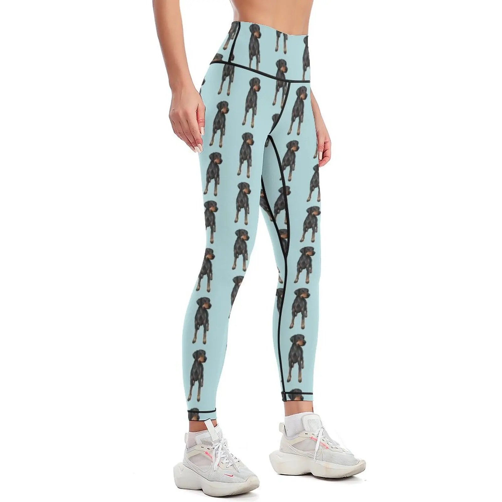 Doberman Cute Cartoon Dog Art Leggings sport pants Sports female Womens Leggings