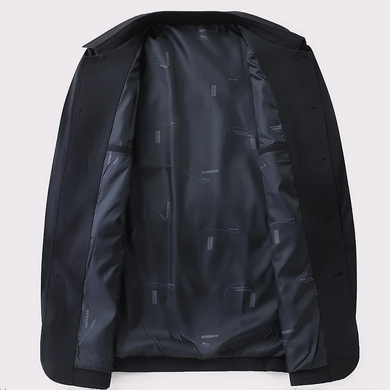 معطف أبي للربيع والخريف، سترة بأزرار طية صدر السترة للرجال في منتصف العمر، سترة رجالية في منتصف العمر وكبار السن #2