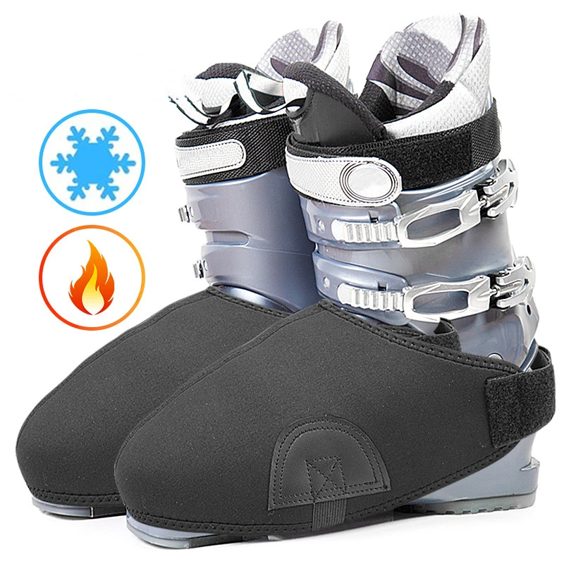 

1/2pcs Ouble Ski Shoe Cover Waterproof Warm Shoe Cover Black Snow Boot Cover Protection Help Retain Up To Plus20 Degrees
