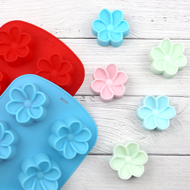 Hawaiian Plumeria Flower Soap Silicone Mold Rubra Jello Candle Mould Cake Decoration Topper Baking Tools Bath Bomb Wax Melts