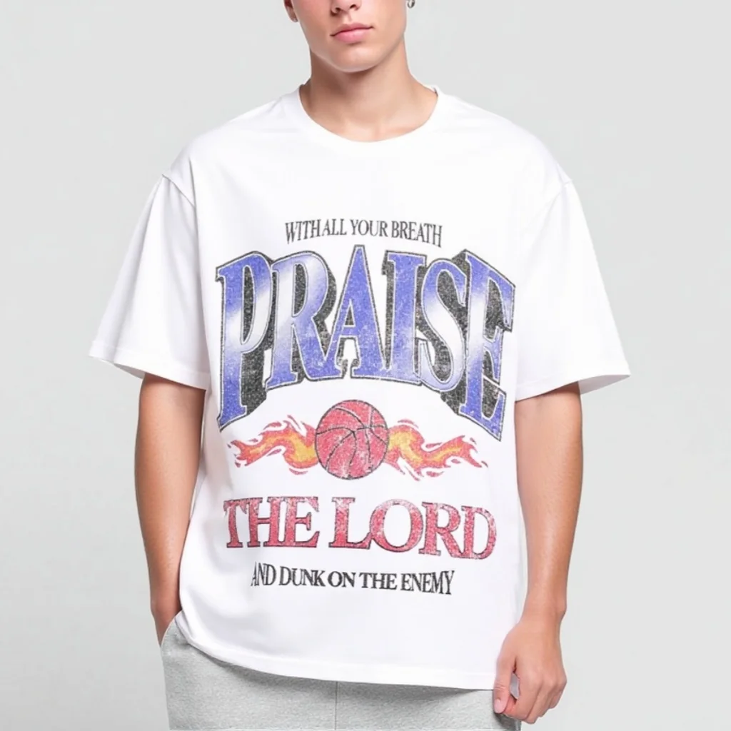 

Teevo Vintage Style T-Shirt with Inspirational Text and Basketball Graphic for Casual Wear