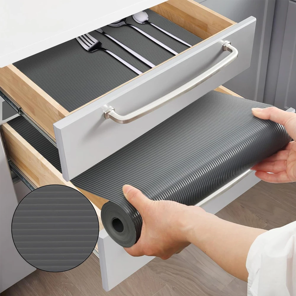 1 Roll Shelf Liner Kitchen Cabinet Drawer Liner Kitchen Shelf Liner Non-slip Easy-to-clean Liner Non-adhesive Refrigerator Liner