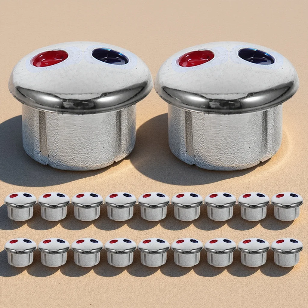 

20Pcs Hot and Cold Water Markers Universal Fit Faucet Handles Stylish Design Safe Convenient Experience Bathroom Kitchen