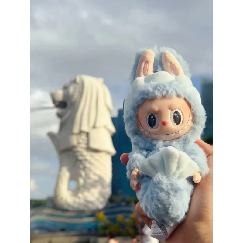El juguete moderno Merlion LABUBU exclusivo de Singapur original y genuino de POPMART es un juguete de regalo de Navidad lindo y sorprendente