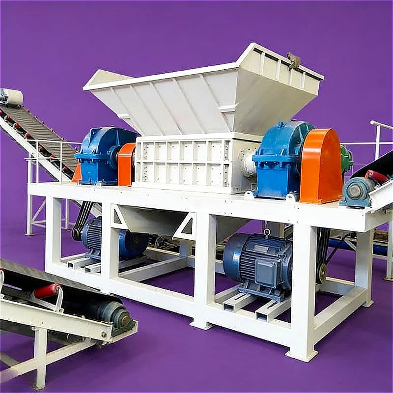 Automatic Double Shaft Wast Tire Shredder Equipment Double Shaft Rubber Shredder Crushing Machines Multifunctional Shredder Sale