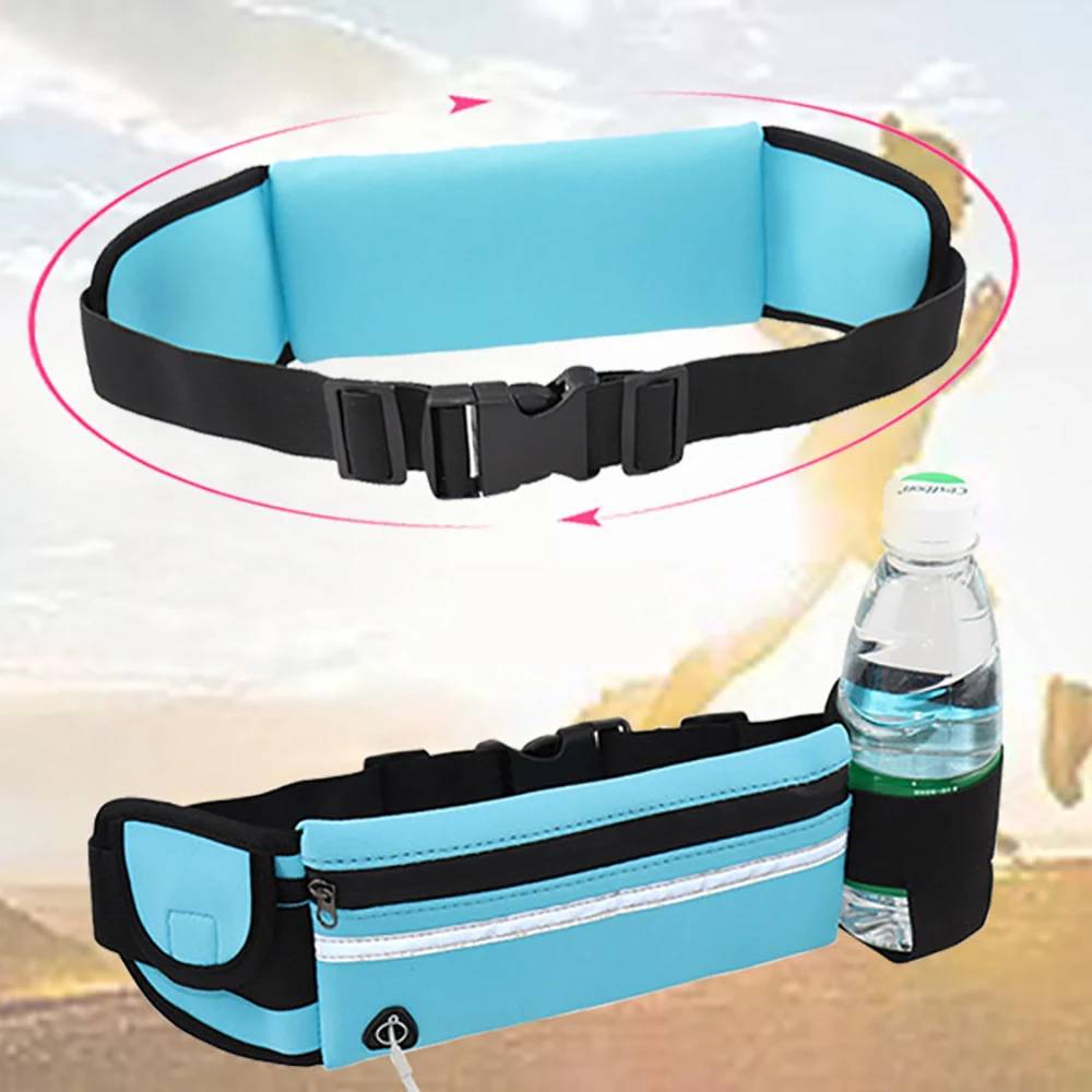 Running Belt Waist Bag with Water Bottle Holder Sports Fanny Pack Women Men Hydration Phone Holder Pouch