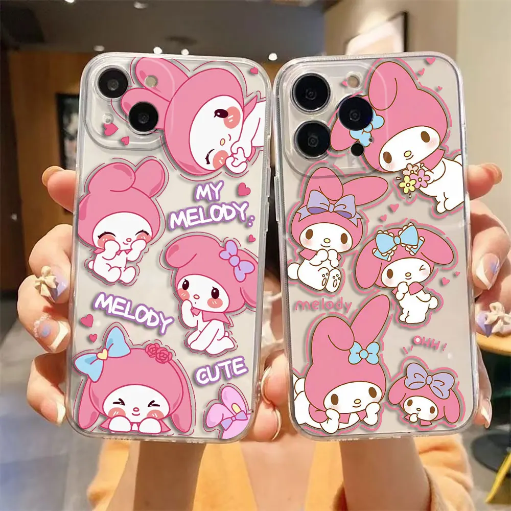 Cartoon My Melody Keroppi Cover Clear Phone Case For Xiaomi Redmi Note 13 12 12S 11 11T 11S 10 9 10S 9S 9T 8 Pro Max Case Funda