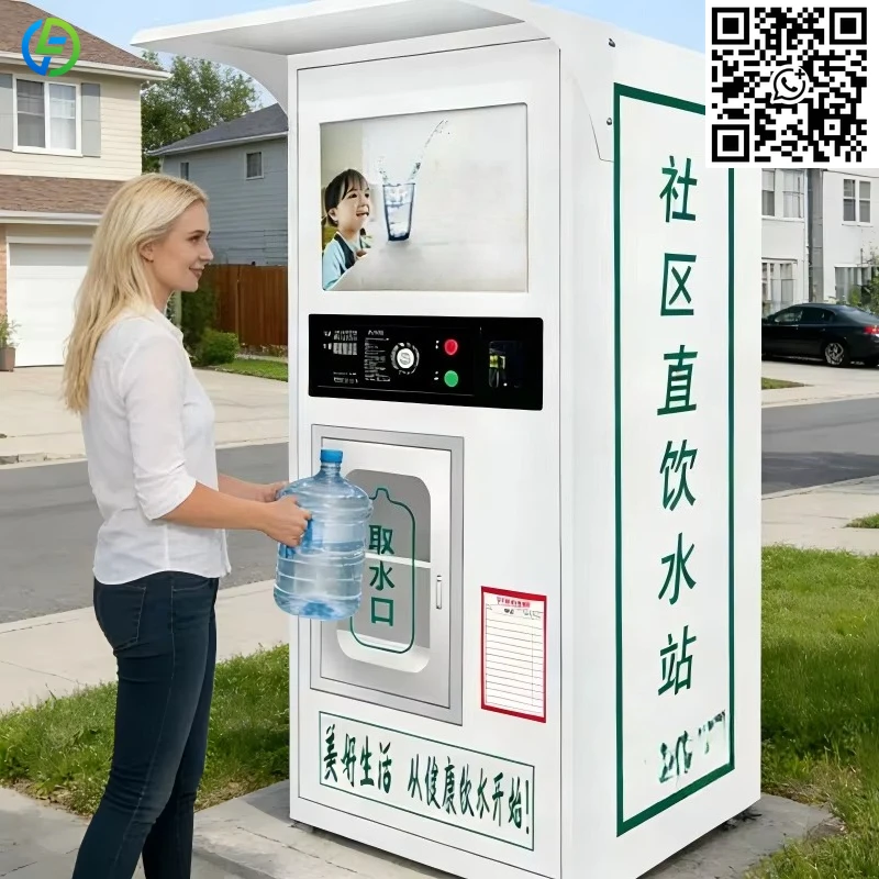 Dispensador de Agua Purificada Personalizado con Pantalla LED, 4G LTE, Múltiples Métodos de Pago, Máquina Purificadora de Agua para Exteriores