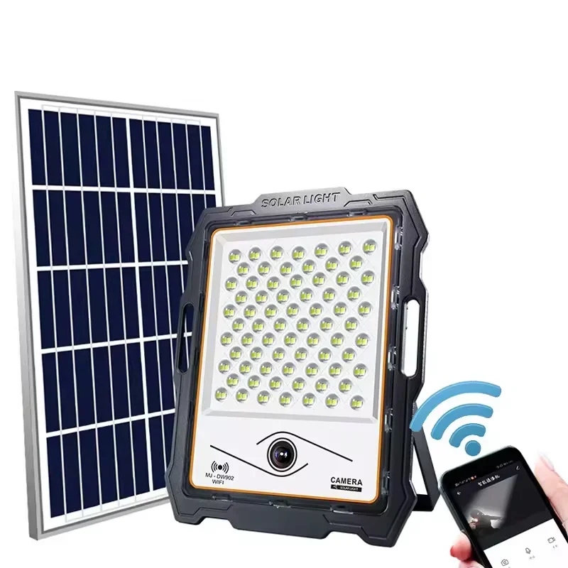 

TOP Sale High Brightness Outdoor Solar Flood Light With CCTV Camera 100W