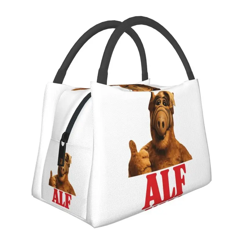 

Alien Life Form ALF Meme Изолированная сумка для обеда для женщин Многоразовый научно-фантастический ТВ-холодильник Ланч-бокс для работы Пикник