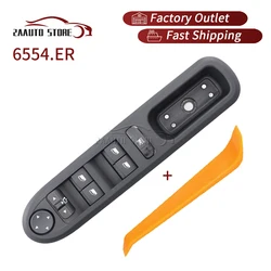 For 2004-2010 Peugeot 407 6554.ER With Folding Power Window Control Switch Master Driver Rearview Side Mirror Button 6554ER
