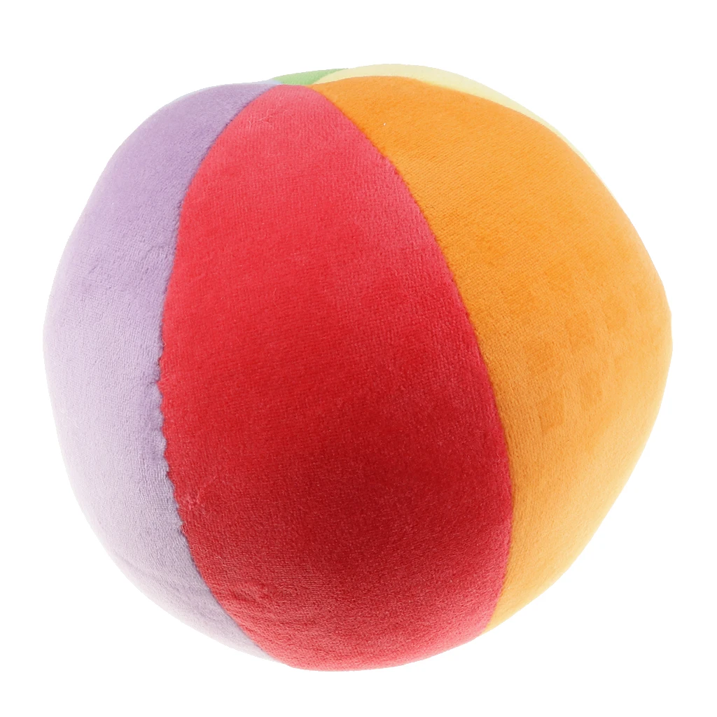Pelota de peluche colorida para aprendizaje temprano de bebé, suministros para masticar, rellenos de 13cm