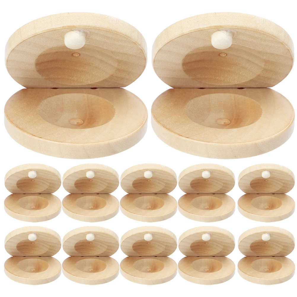 12 قطعة للأطفال أداة قرع إيقاع الإصبع للأطفال خشب الأطفال صنجات خشبية موسيقى صنجات صغيرة