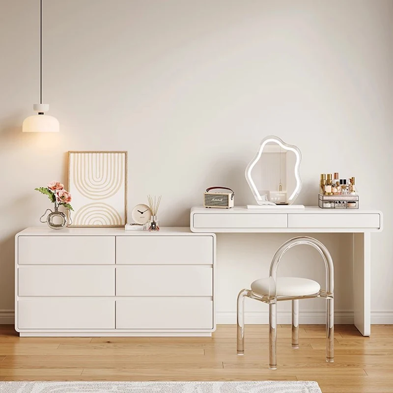 

Led Light White Dressing Table Mirror Organizer Luxury Bedroom Dressing Table Girls European Tocador De Maquillaje Furniture