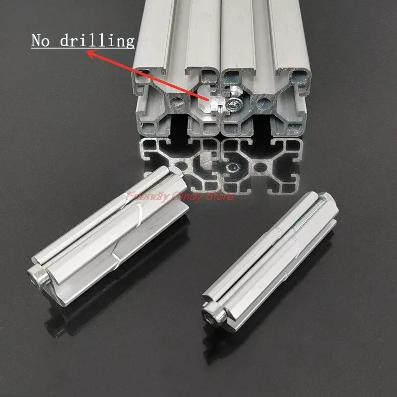 European Standard Aluminum Profile One-Line Connector Parallel Clamping Head 2020  3030 Docking Fixed Block Built-in Connector