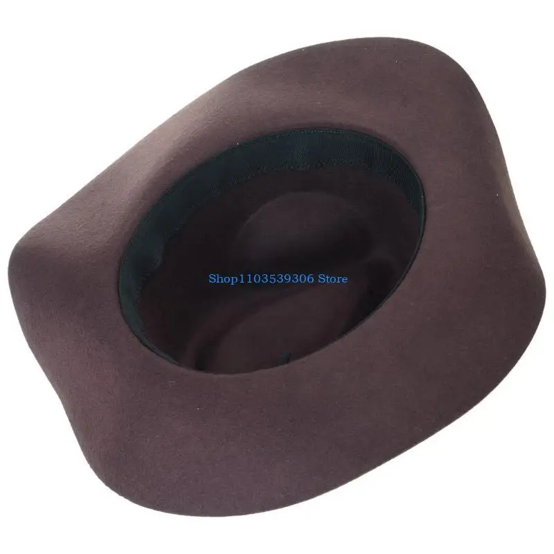 400A Vintage Homburg Cowboy Hats Victorian Age Western Porkpie Hat Top Hat for Dinner Outdoor Casual Wear