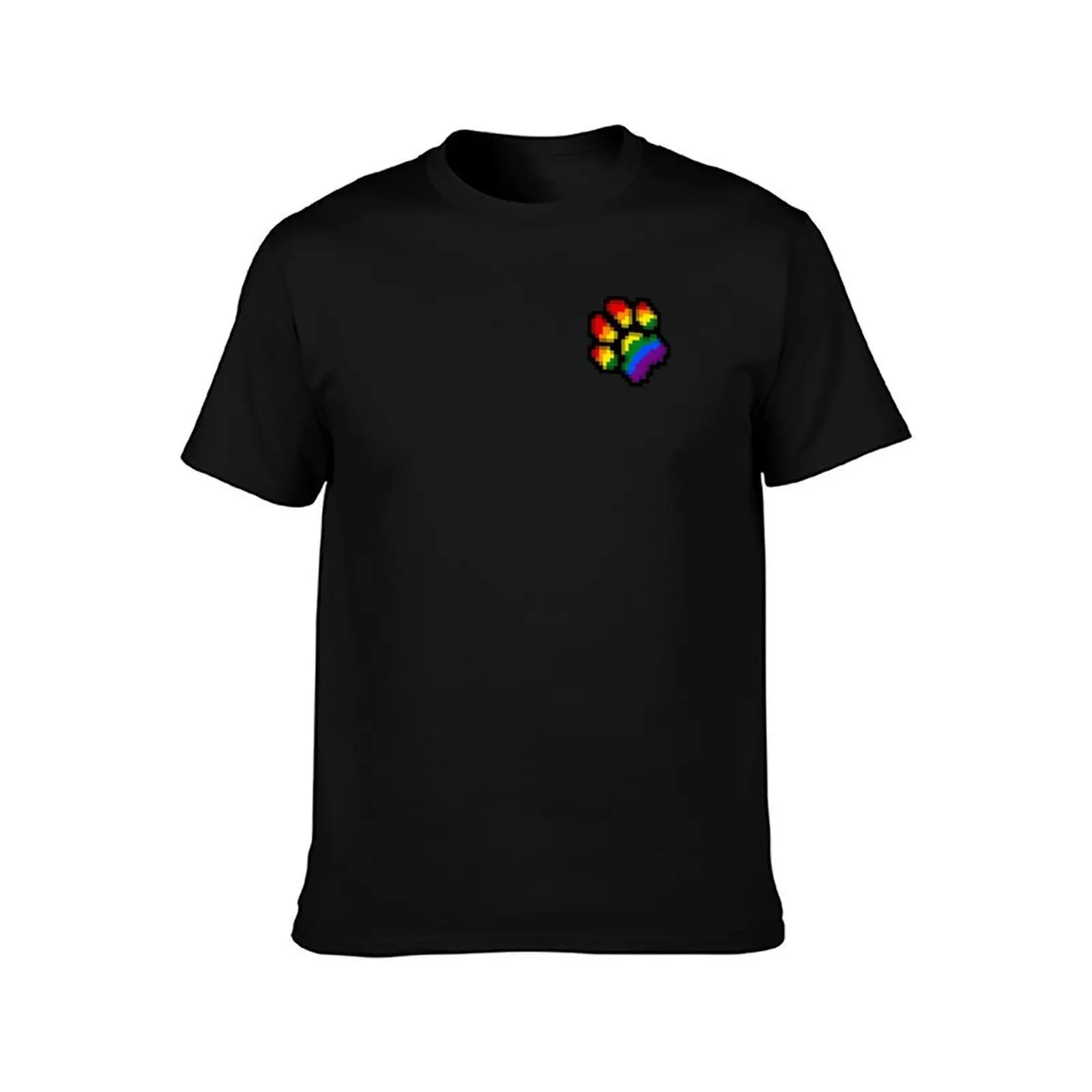 Pride/Gay Pixel Pride Paws T-Shirt Casual Pattern Print Tee Shirt