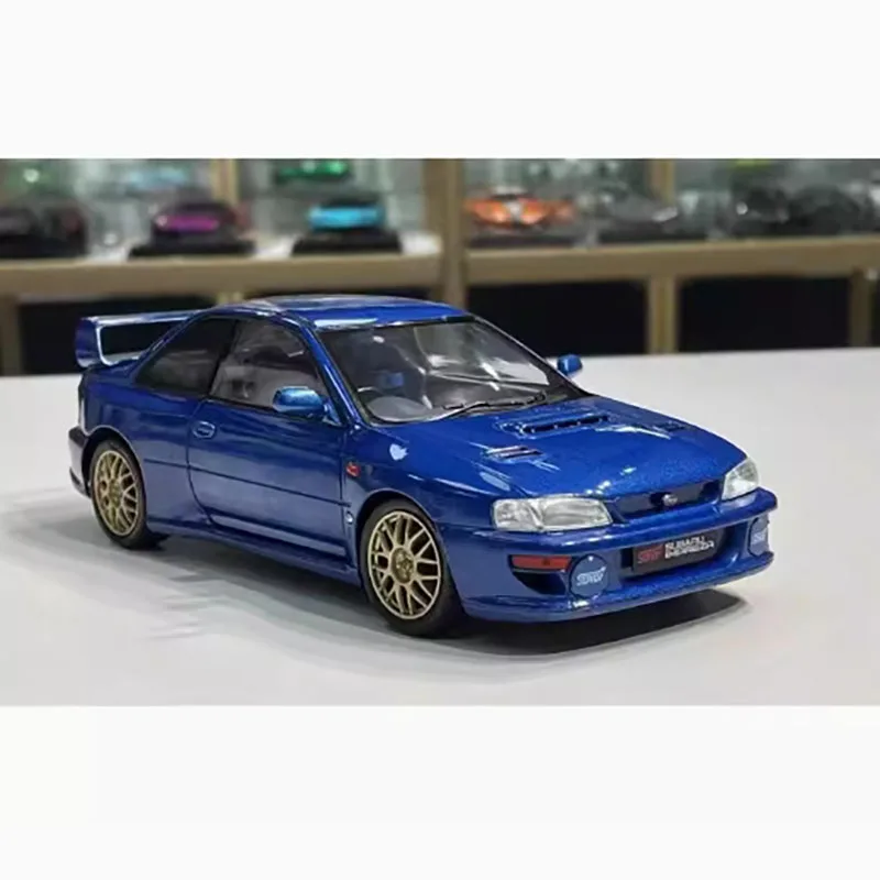 نموذج سيارة Subaru Impreza 22b من السبائك السوليدو ، كلاسيكيات زرقاء وبيضاء ، هدية تذكارية للكبار ، شاشة ثابتة ، مقياس #4