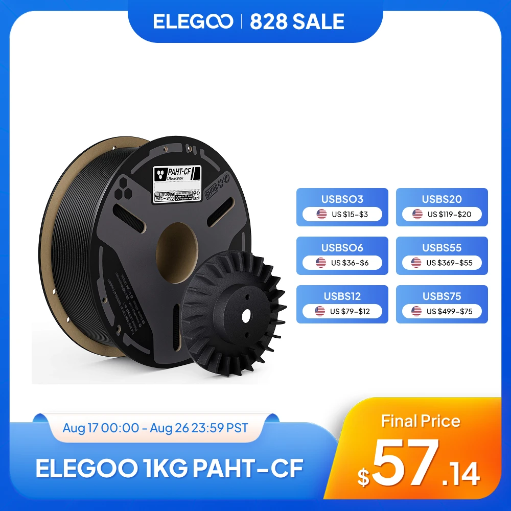 3D Printing Elegoo - ELEGOO PAHT-CF 3D Printing Filament 1.75mm