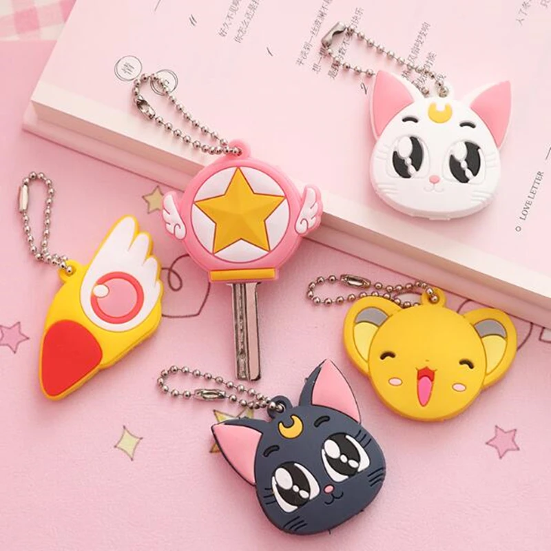 Anime Magic Moon Key Cover Luna Cat Cosplay Badge Card Captor Sakura Cartoon Cute Girl Maid Comicon Gift