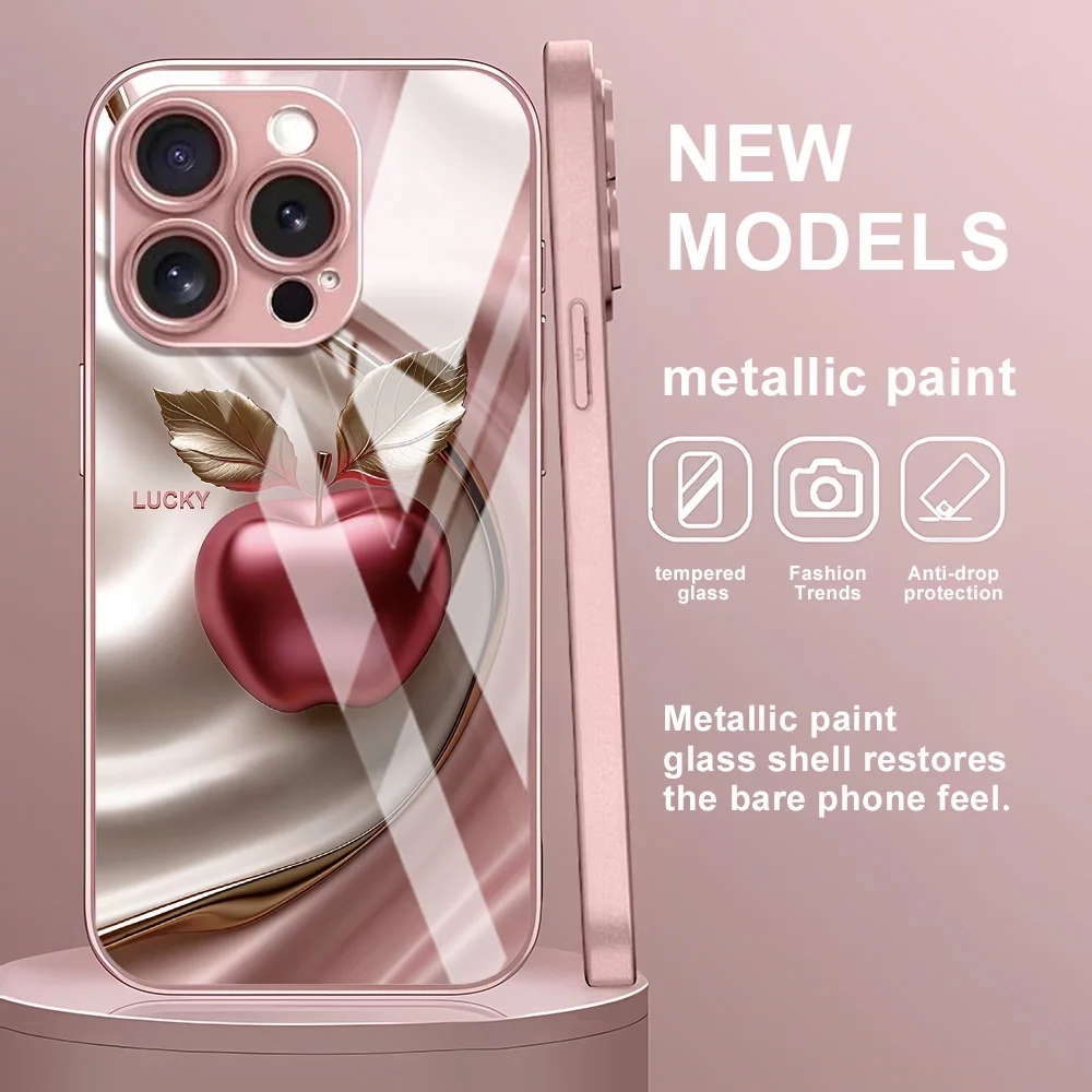 Handyhülle aus gehärtetem Glas für iPhone 16 Pro, iPhone 15 13 11 12 14 17 Pro Max Air 16e 7 8 Plus XR SE, weiche, stoßfeste Abdeckung