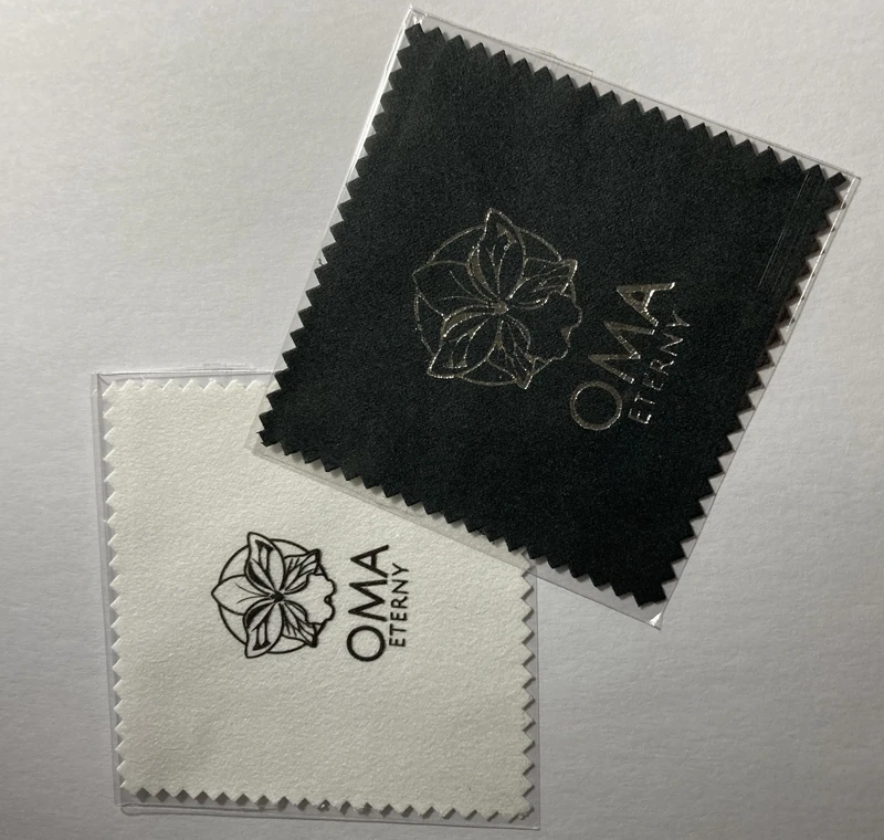 3000 pces imprimem o logotipo feito sob encomenda 8*8cm prata polonês opp sacos pano prata jóias líquido de limpeza azul microfibra camurça tecido material