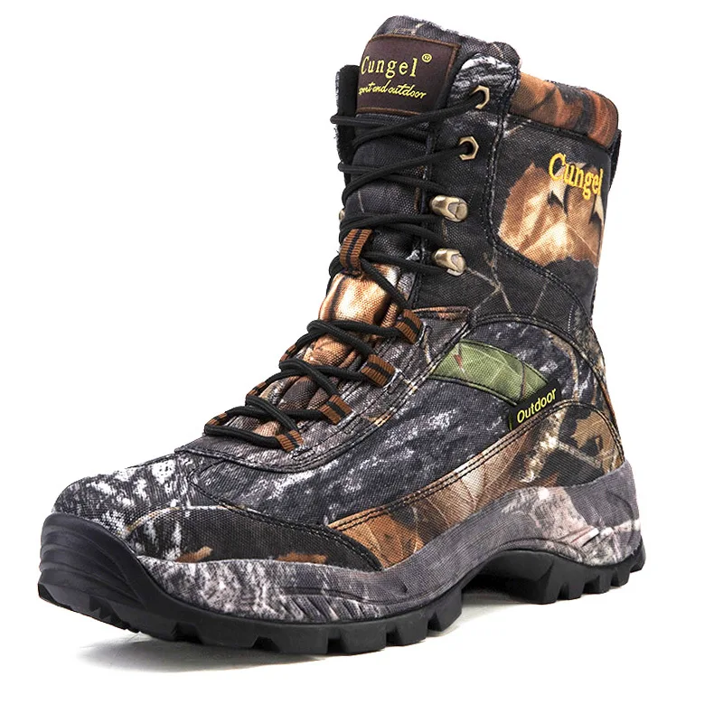 

Men's Tactical Combat Boots Waterproof Hiking Boots Slip-Resistant High Top Military Work Boots for Outdoor Trekking