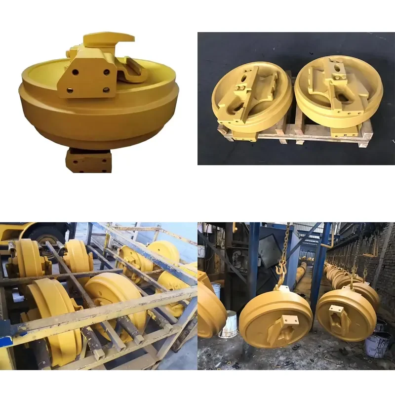 Front Idler Roller Assembly for D20 Spare Parts Front Idler Wheel Track Roller Assembly Replacement Component for Excavator