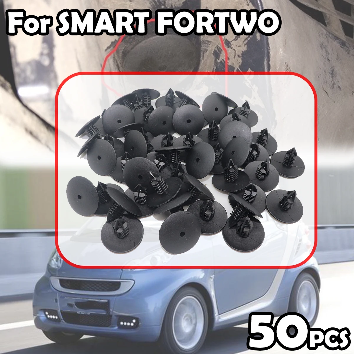 

50pcs For SMART FORTWO Convertible Coupe Wheel Arch Liner Splash guard Clips Plastic Fastener 7703077435 Tool-Free Installation