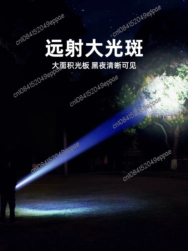 Power Torch Mini Super Bright Outdoor Rechargeable Long Shot Household Small Portable Zoom Emergency Light