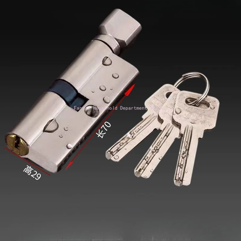 

Door Cylinder Lock Biased 70mm 3 Keys Anti-Theft Entrance Brass AB Door Lock Home Security Interior Bedroom Cylinder