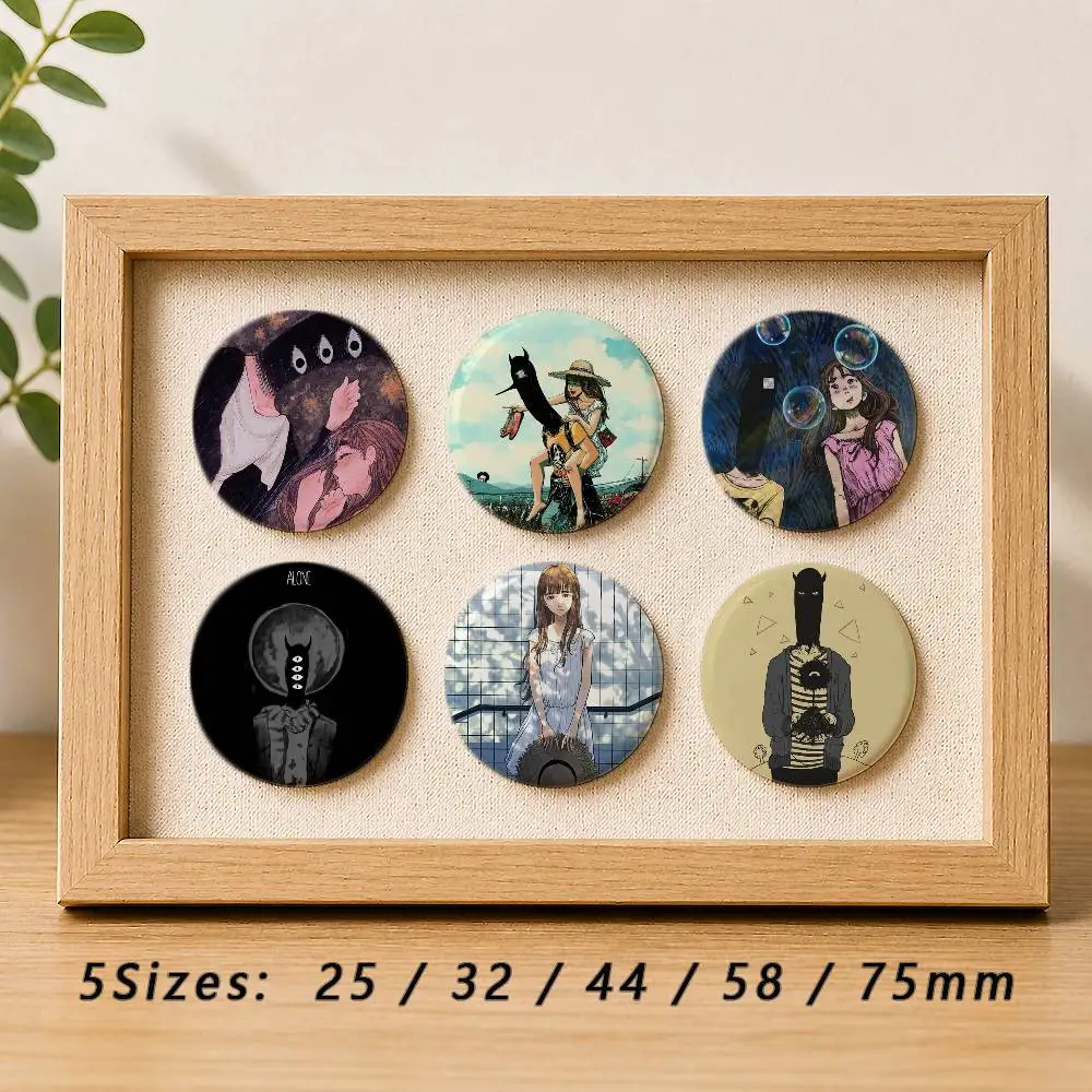 

G-Goodnight P-Punpun Badges Creative Tinplate Button Pins Brooch Badge Clothes Backpack Gifts for Kids