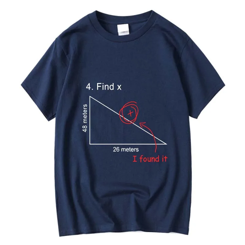 XIN  Men's High Quality T-Shirt 100% Cotton Mathematical E Hand-Painted Custom Design Unique Style Fashionable Casual Wear