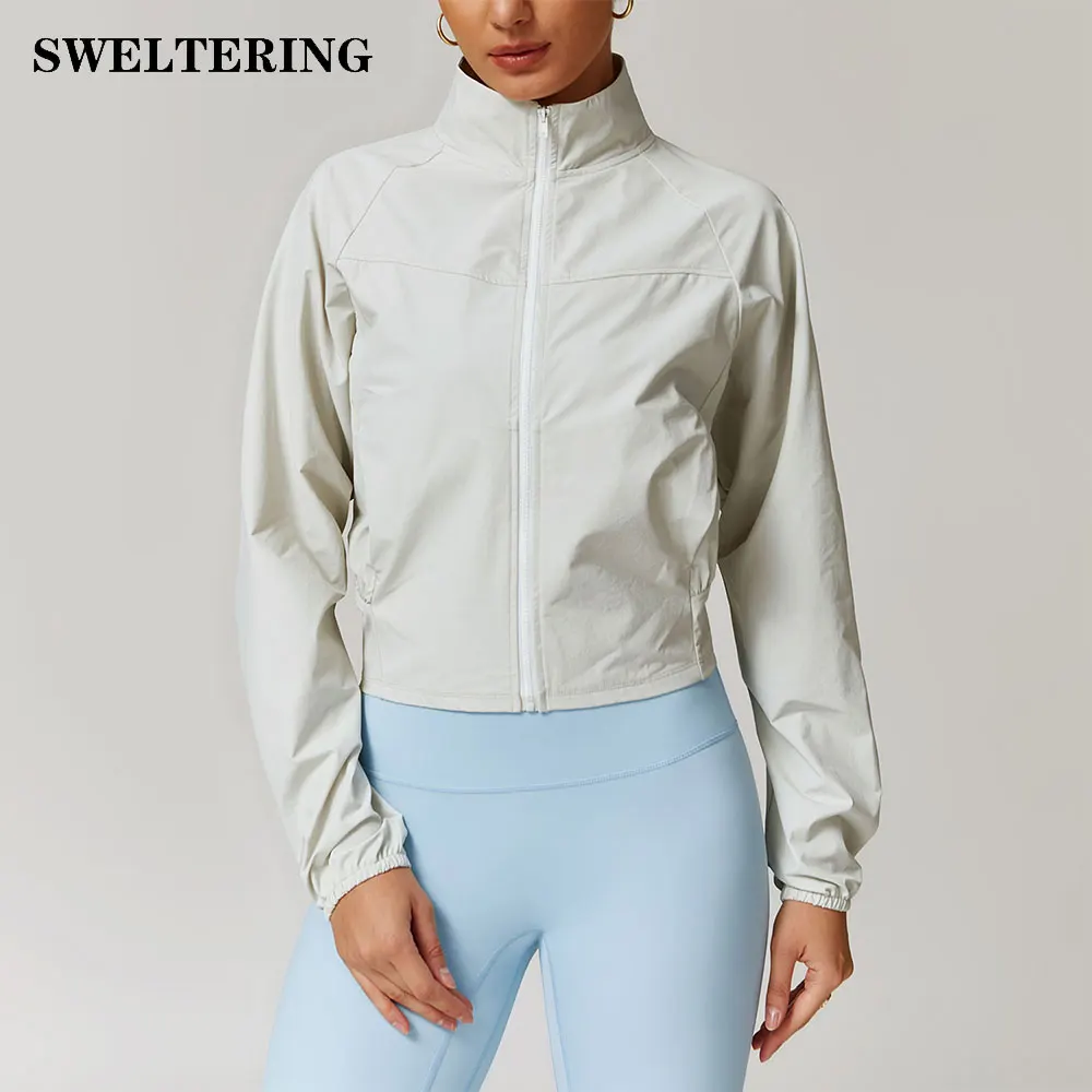 Yoga Jacket Windproof Zipper Running Long Sleeved Workout Jacket for Women Long Sleeve Gym Quick-drying Yoga Train Sport Coat