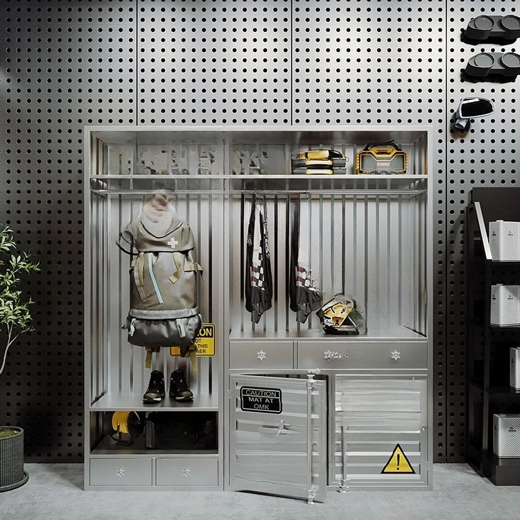 Trophy display stand Car modification shop Wardrobe wrought iron retro combination shelf