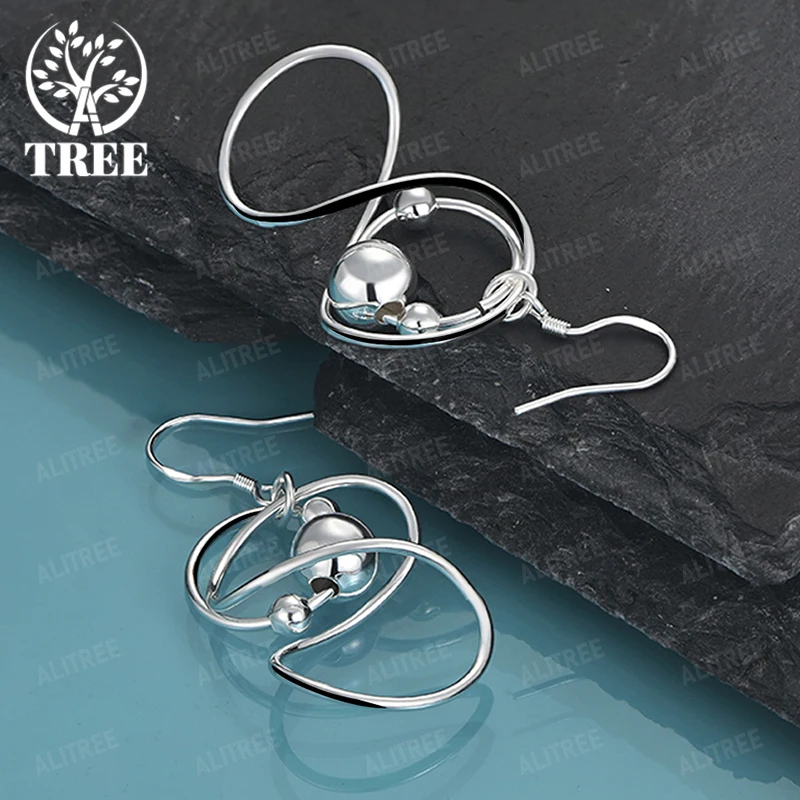 

925 Sterling Silver Geometry Drop Earring For Women Fashion Party Wedding Engagement Jewelry Fine Banquet Gift Accessories