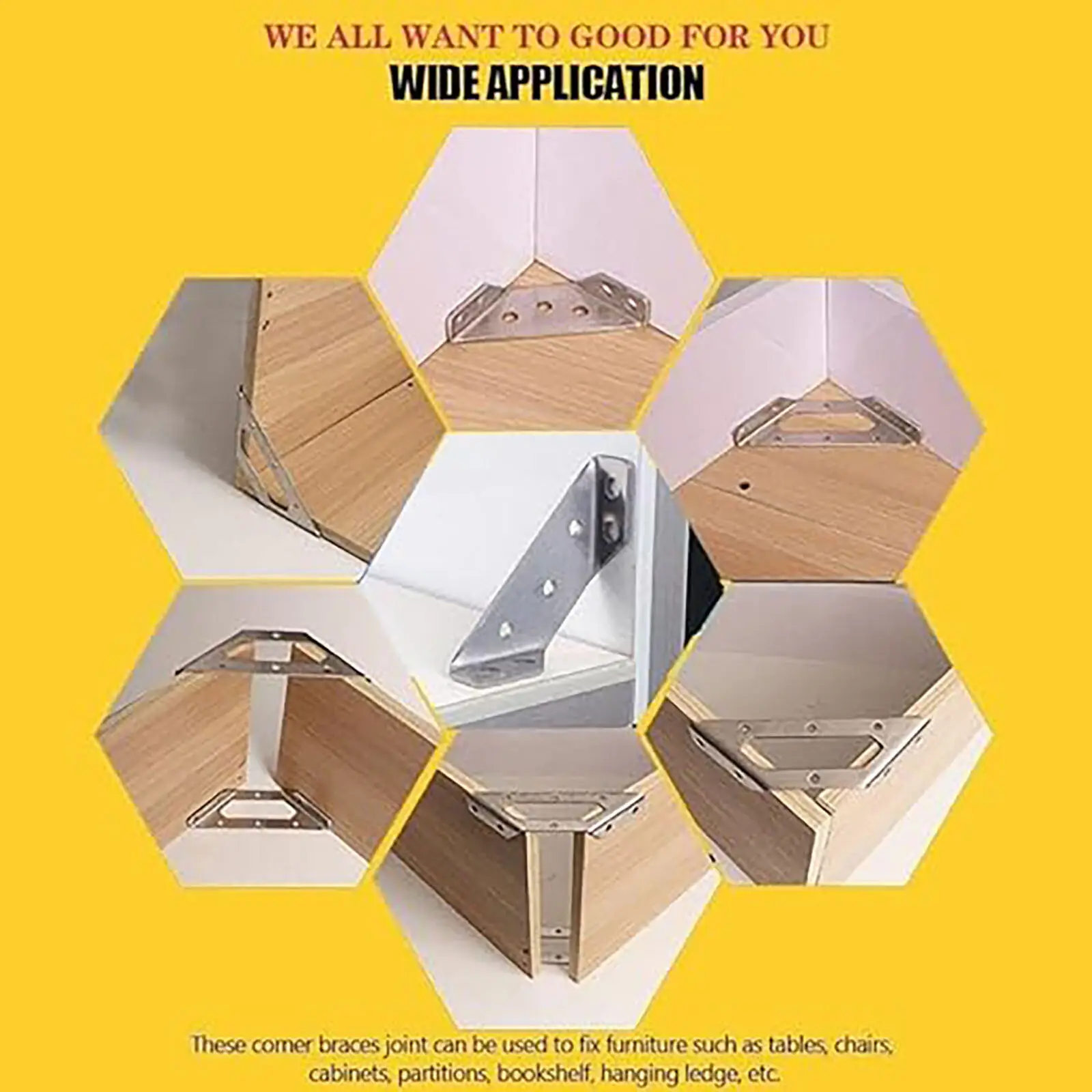 

10PCS Triangle Bracket Furniture Support Multi Functional Countertop Right Angle Fixed Bracket Thickened Wall Cabinet Bracket