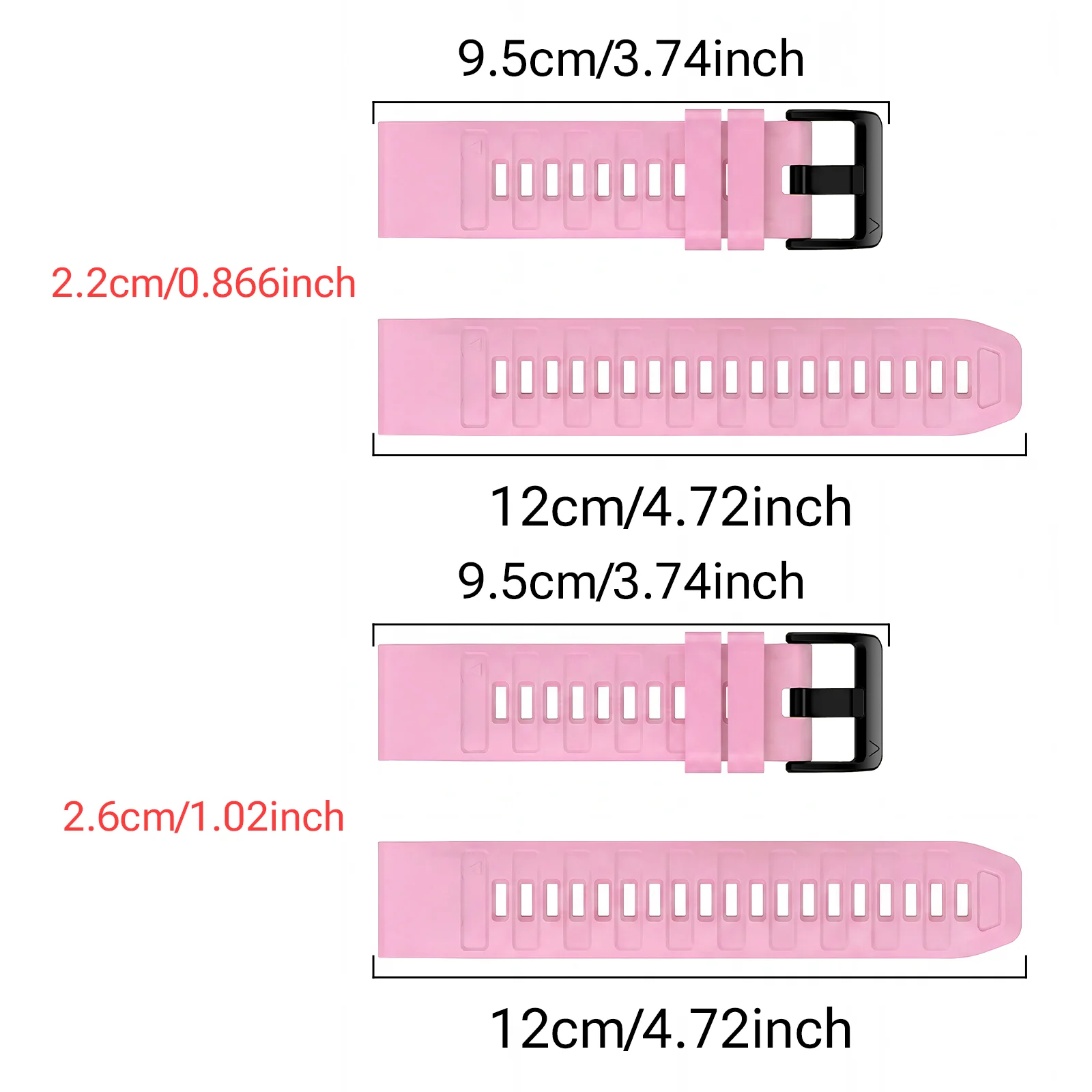 2PC,For Garmin Fenix 6/6X/7X/Fenix 8 (51/47mm), Fenix 5X/5X Plus/6X/Enduro 3 QuickFit 22mm 26mm Luminous Silicone Strap